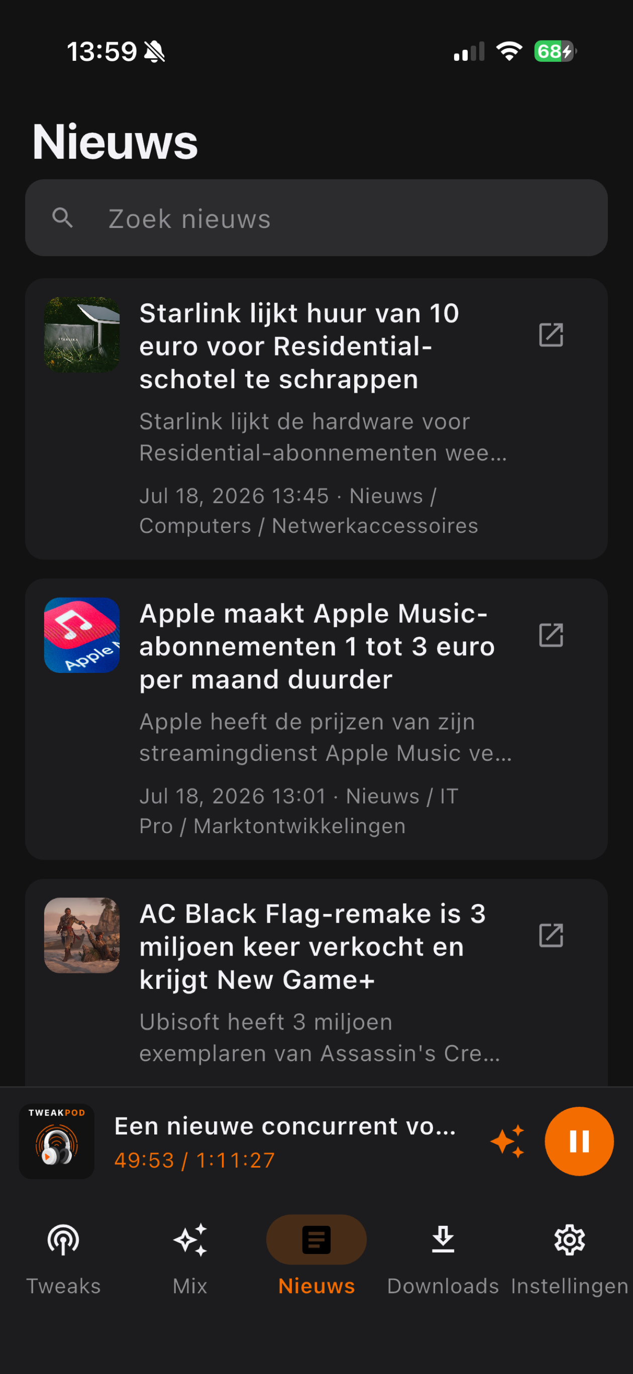 Nieuws-tab